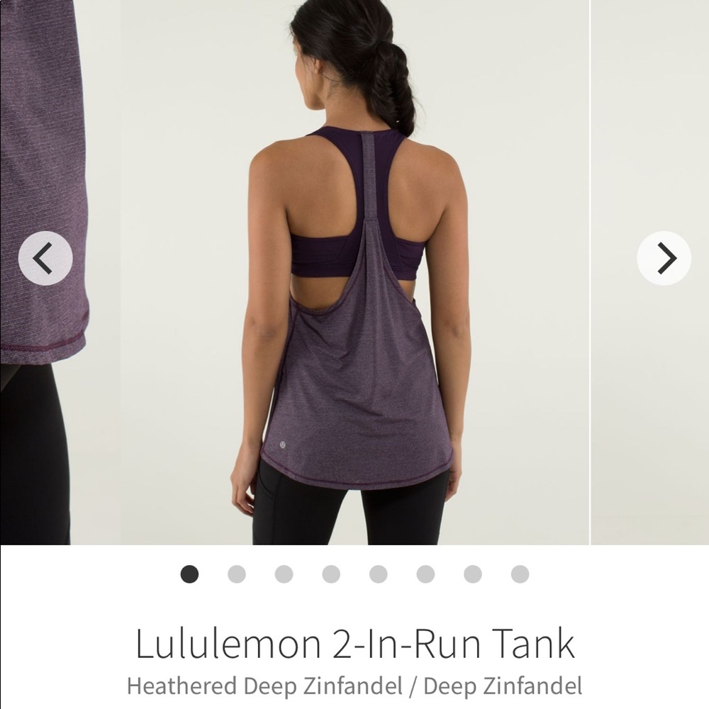 Lululemon 2 in Run tank size 4 heathered deep Zinfandel